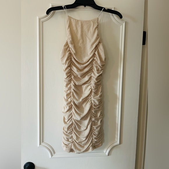 Tan Ruched Dress - Picture 2 of 3